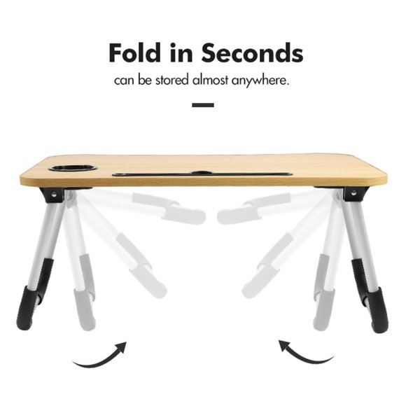 Portable Foldable Laptop Tray Table Multifunctional Laptop Bed Desk with USB - Picture 11 of 12